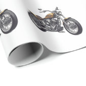 Grafisches Motorrad Geschenkpapier (Rolleneckpunkt)