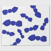 Grafisches Muster blau Geschenkpapier (Flach)