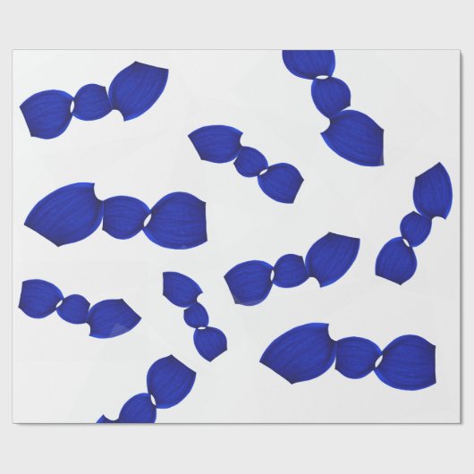 Grafisches Muster blau Geschenkpapier (Flach)