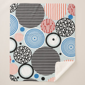 grafisches Muster mehrfarbiger Kreise verschiedene Sherpadecke