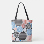 grafisches Muster mehrfarbiger Kreise verschiedene Tasche (Rückseite)