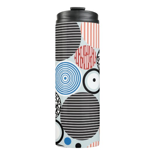 grafisches Muster mehrfarbiger Kreise verschiedene Thermosbecher (Vorderseite)