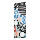 grafisches Muster mehrfarbiger Kreise verschiedene Thermosbecher (Nach links gedreht)