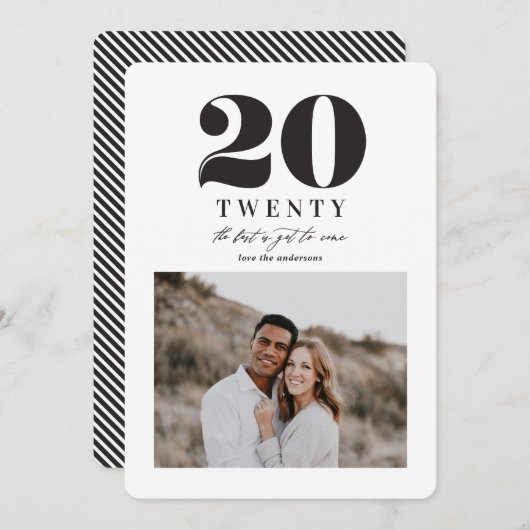 Grafisches neues Jahr Feiertagskarte (Vorne/Hinten)