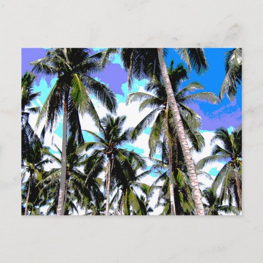 Grafisches Palmenbaum-Design Postkarte (Vorderseite)