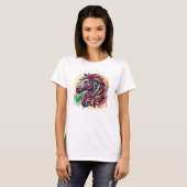 Grafisches Pferd bunt T-Shirt (Vorne ganz)