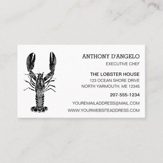 Grafisches Restaurant mit schwarzer und weißer Hum Visitenkarte (Vorderseite)