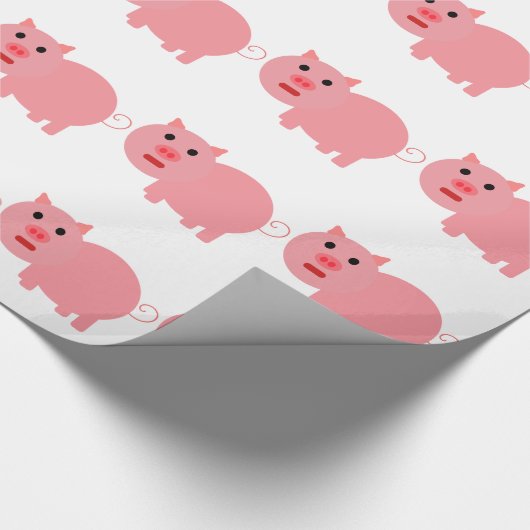 GRAFISCHES ROSA SCHWEIN-MUSTER GESCHENKPAPIER (Ecke)