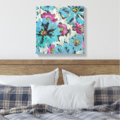 Grafisches Rosa und blaues Blau Leinwanddruck (Insitu (Schlafzimmer))