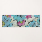 Grafisches rosa und blaues Blumen Yogamatte (Vorderseite (Horizontal))