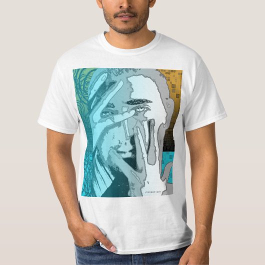 Grafisches Silhouette-Gesichts-MischT - Shirt (Vorderseite)