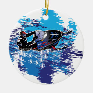 Grafisches Snowmobiler Keramik Ornament