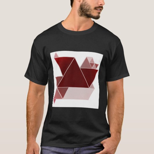 Grafisches T-Shirt mit rotem Hintergrund (Vorderseite)