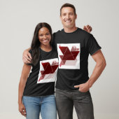 Grafisches T-Shirt mit rotem Hintergrund (Unisex)