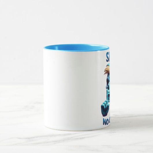 Grafisches T-Shirt mit schlichter Sensenmann-Meldu Tasse (Zentrum)