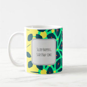 Grafisches Türkis Gelb, Pfirsich, Blau, Grün Muste Kaffeetasse