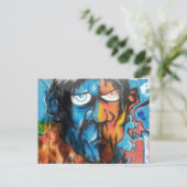Grafitti Art Postkarte (Stehend Vorderseite)