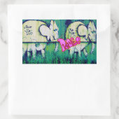 Grafitti-Elefanten Rechteckiger Aufkleber (Tasche)