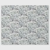 GRAFITTI HAPPY MONSTER Wrapping Paper Geschenkpapier (Flach)