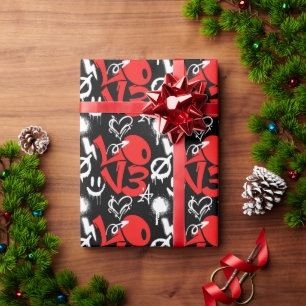 Grafitti LIEBE B. Black BG Geschenkpapier