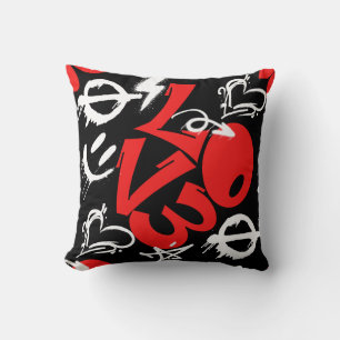 Grafitti LIEBE B. Black BG Kissen