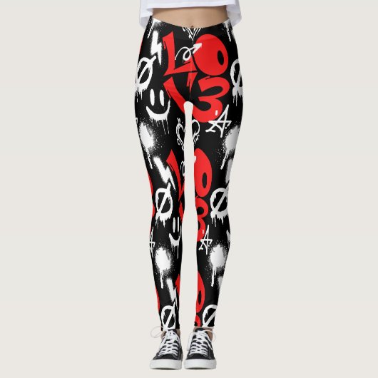 Grafitti LIEBE B. Black BG Leggings (Vorderseite)
