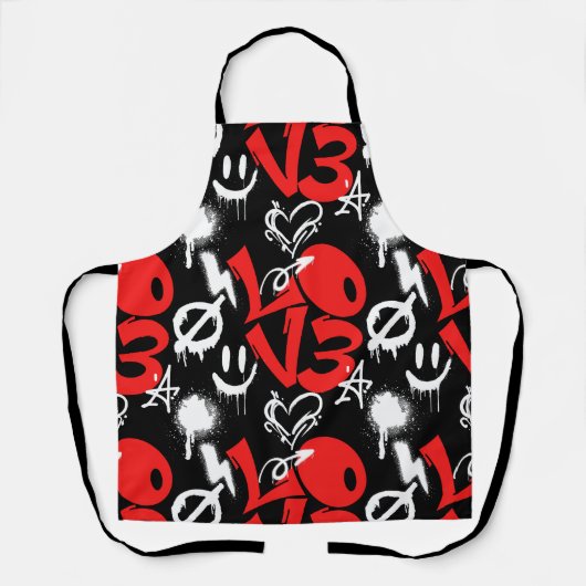 Grafitti LIEBE B. Black BG Schürze (Vorderseite)