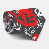 Grafitti LIEBE B. DGrey BG Krawatte (Gerollt)