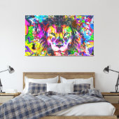 Grafitti Lion Leinwanddruck (Insitu (Schlafzimmer))