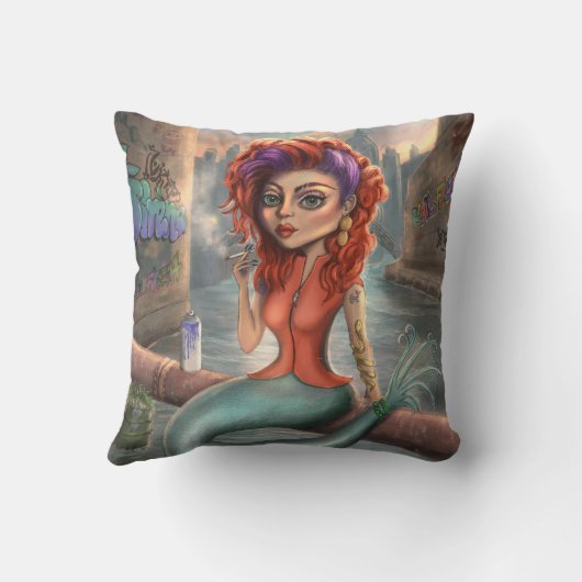 Grafitti Mermaid Kissen (Rückseite)