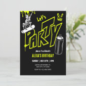 Grafitti Skateboarding Street Art Einladung (Stehend Vorderseite)