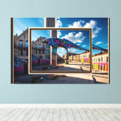 Grafitti Stadt Leinwanddruck (Insitu (Holzboden))