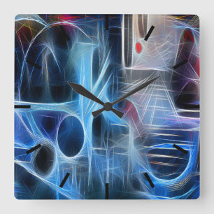 Grafittineon Quadratische Wanduhr