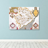 Grafschaft Monmouth, eingraviert von Jodocus Leinwanddruck (Insitu (Holzboden))