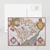 Grafschaft Monmouth, eingraviert von Jodocus Postkarte (Vorne/Hinten)