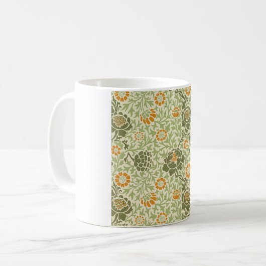 Grafton Pattern (von William Morris) Kaffeetasse (Vorderseite Links)