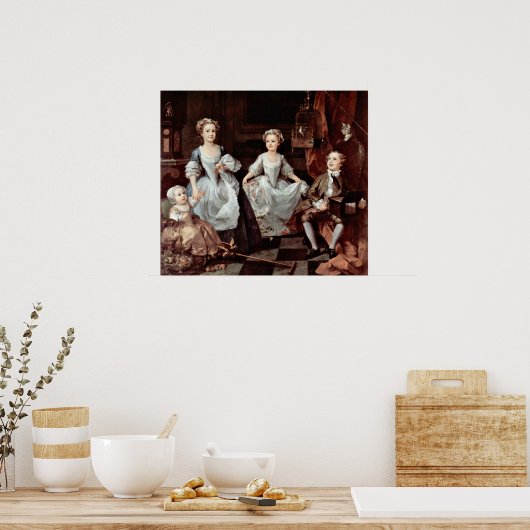 Graham Children (Portrait) von William Hogarth Poster (Küche)