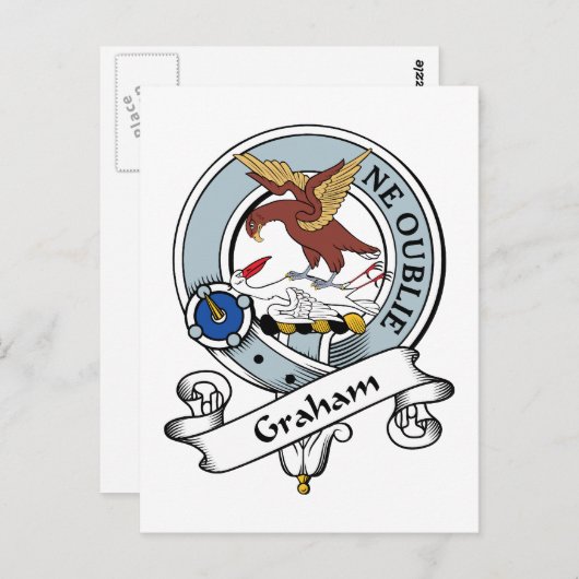 Graham Clan Abzeichen Postkarte (Vorne/Hinten)