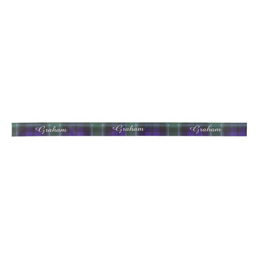 Graham-Clan karierter schottischer Tartan Satinband (Vorderseite)