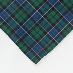 Graham-Clanblauer, grüner und schwarzer Tartan Fleecedecke