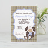 Graham Crackers Boy Blue Baby Shower Einladung (Stehend Vorderseite)