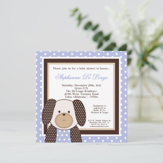 Graham Crackers Boy Blue Baby Shower Einladung (Stehend Vorderseite)