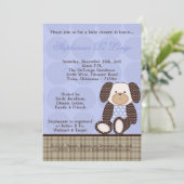 Graham Crackers Boy Blue Baby Shower Einladung (Stehend Vorderseite)