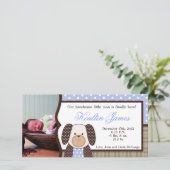 Graham Crackers Boy Blue Foto Geburtserklärung Ankündigung (Stehend Vorderseite)