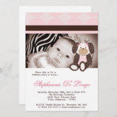 Graham Crackers Girl Pink Dog Birthday Einladung (Vorne/Hinten)