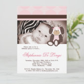 Graham Crackers Girl Pink Dog Birthday Einladung (Stehend Vorderseite)