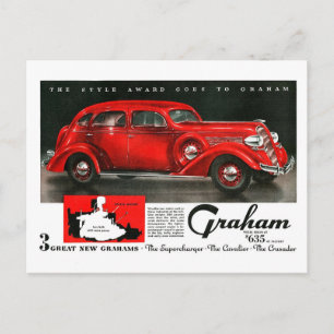 Graham-Kompressor-Werbung aus den 1930er Jahren Postkarte