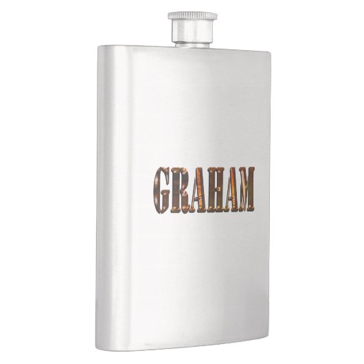 Graham, Name, klassischer Hip Flask Flachmann (Rechts)