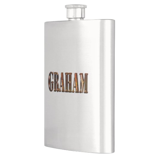 Graham, Name, klassischer Hip Flask Flachmann (Links)