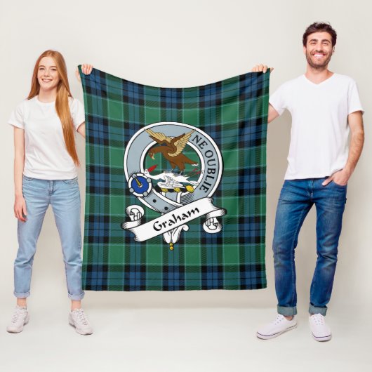 Graham of Menteith Ancient Clan Abzeichen Tartan K Fleecedecke (Beispiel)